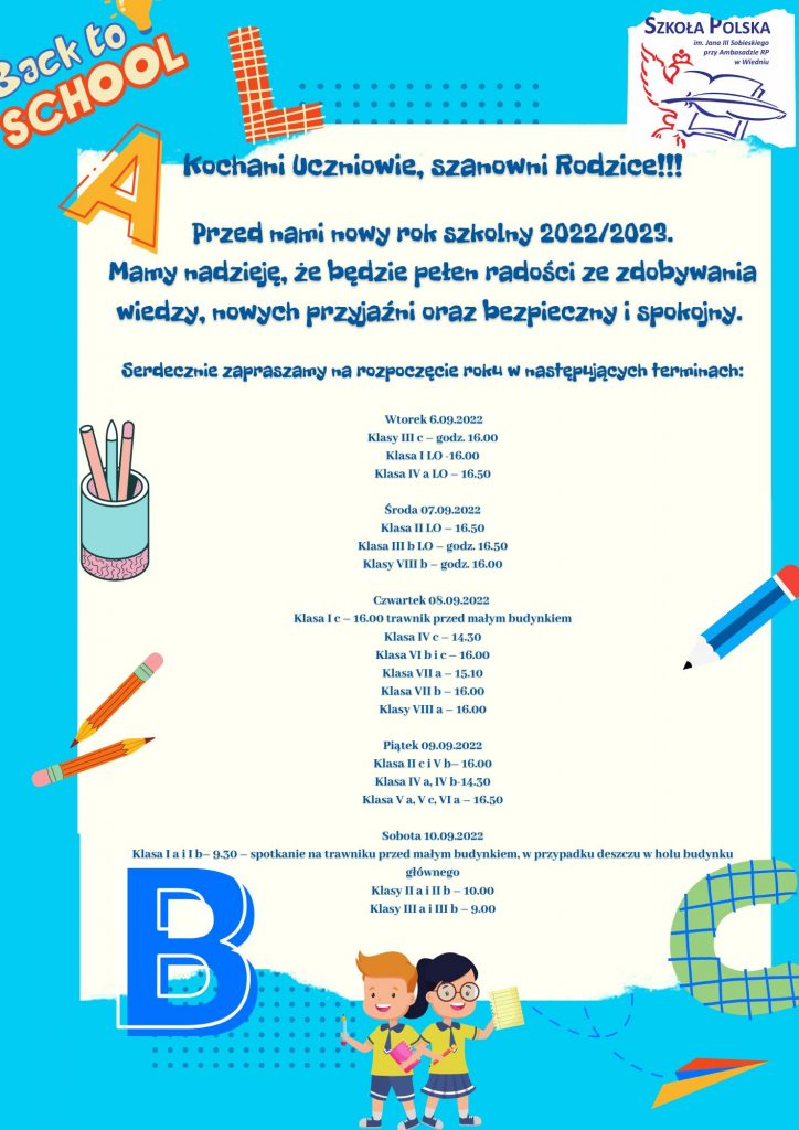 Rozpoczęcie roku szkolnego 2022/23