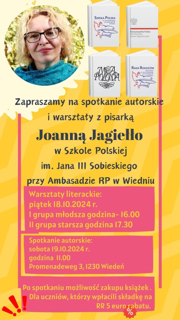 Spotkanie i warsztaty z pisarką Joanną Jagiełło!!!
