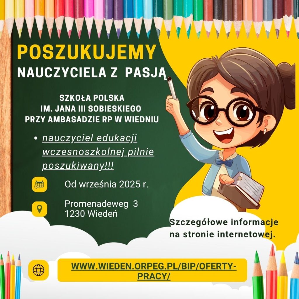 Poszukujemy nauczyciela edukacji wczesnoszkolnej!!!