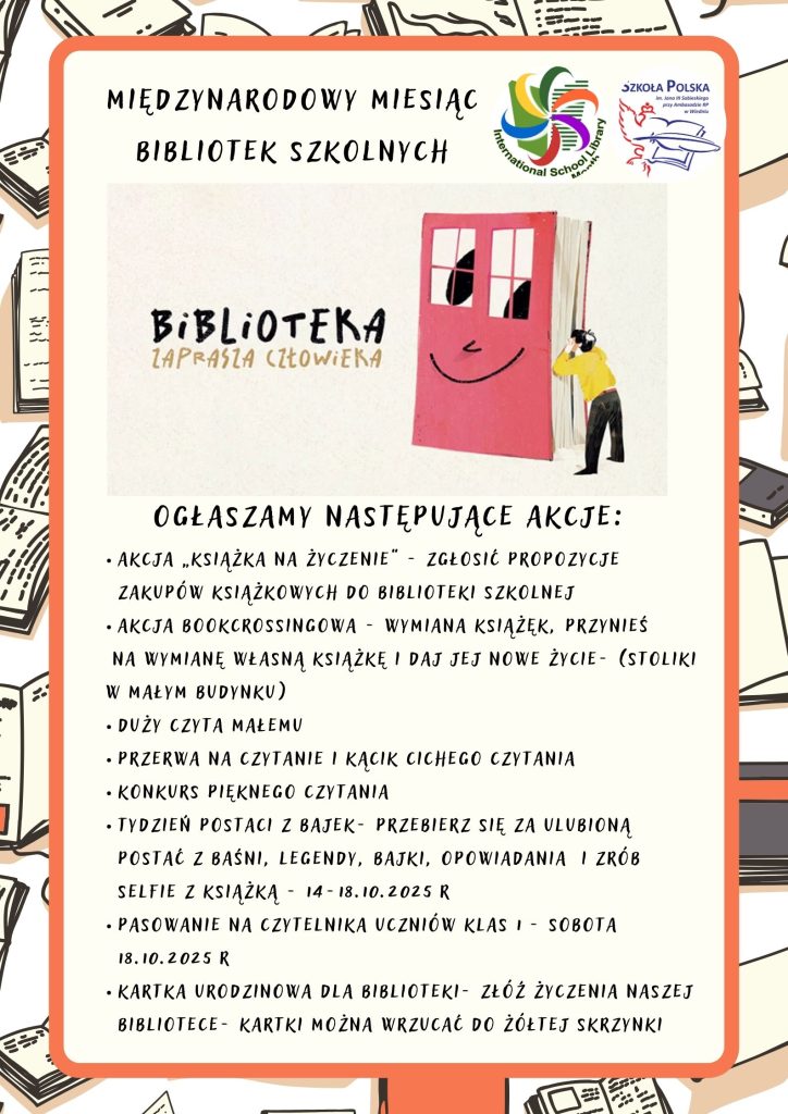 Międzynarodowy Miesiąc Bibliotek Szkolnych – harmonogram wydarzeń.