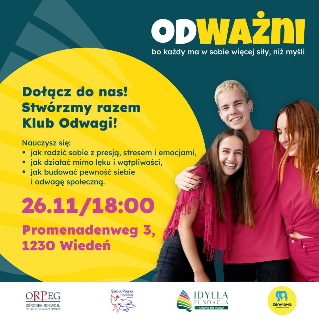 Zapraszamy uczniów klas 7, 8 i licealnych na spotkanie z trenerami z fundacji Idylla.