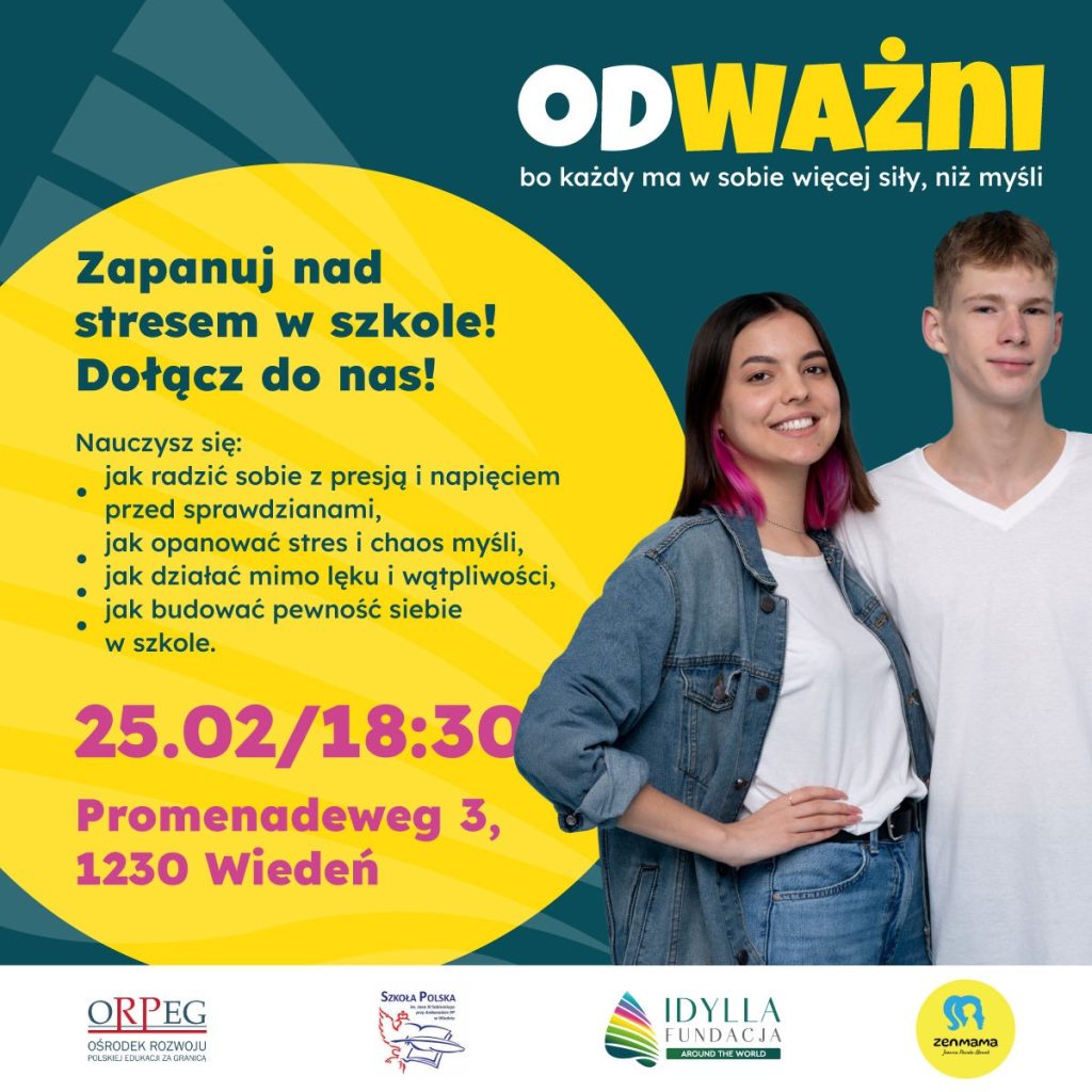 Zapraszamy młodzież na warsztaty psychologiczne prowadzone przez Fundację Idylla-  Odważni.