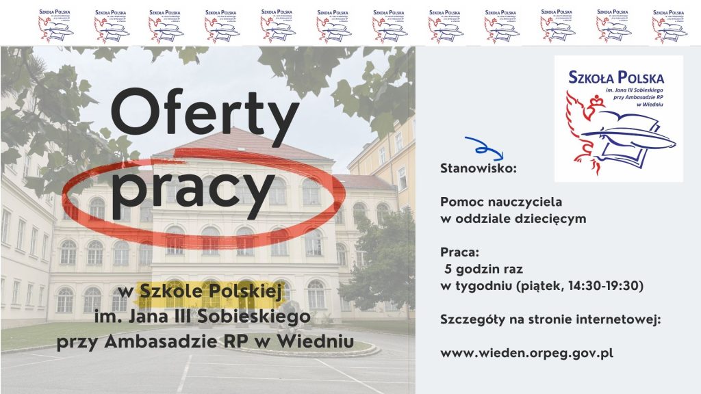 Ponawiamy ofertę pracy.